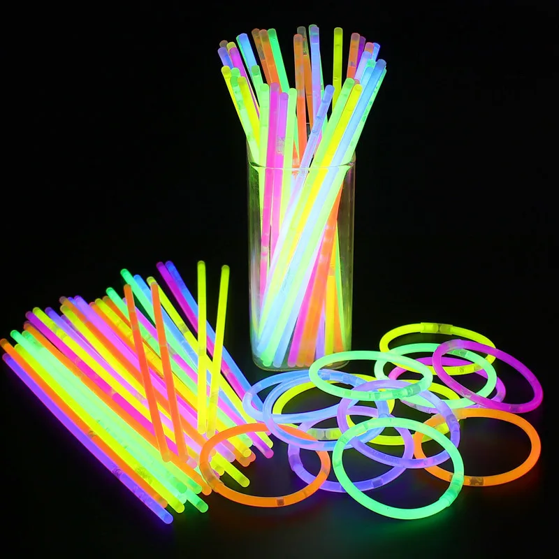 New Fluo Baton Lumineux Mixed Party Tool Party Night Light Glow Stick Pack Light Sticks With Connectors