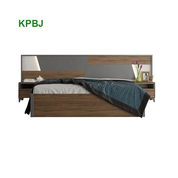 
Chinese Manufacturer Wood King Size Bedroom Furniture Sets Double Bed With Storage 