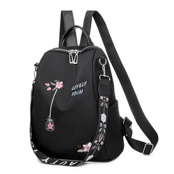 Women new style fashion minimalist travel fabric for oxford female hydration embroidered pattern sheet backpack women bag