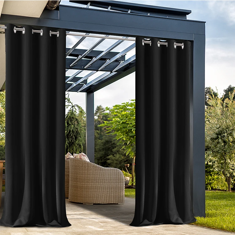 High Quality Solid Blackout eyelet Curtains Grommet Outdoor Curtains Waterproof