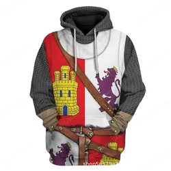 2023 Autumn And Winter Sweatshirt Men Hooded Knights Templar Armor Cross Clothes Europe And The United States Trend Men