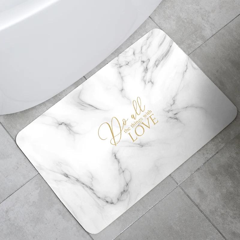 Hot Sell Quick-drying Printed Diatomaceous Earth Bath Foot Mat And Absorbent Anti Slip Shower Mat