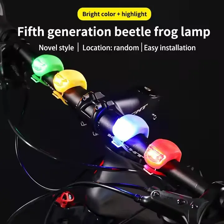 XUNTING Bicycle Front Light Silicone LED Head Front Rear Bike Wheel Light Waterproof Cycling Bike Lamp