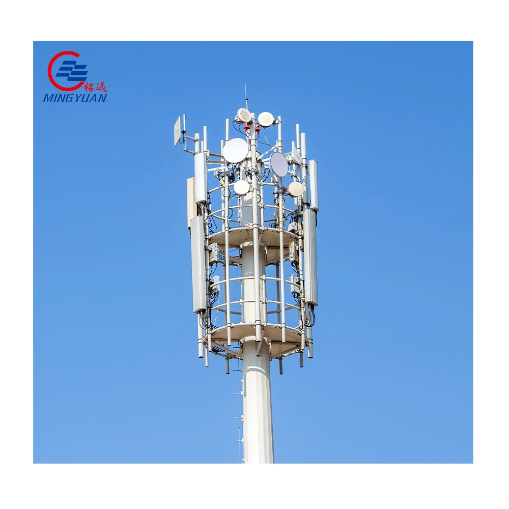 20M-45M 5G Monopole Telecom Tower With Flange