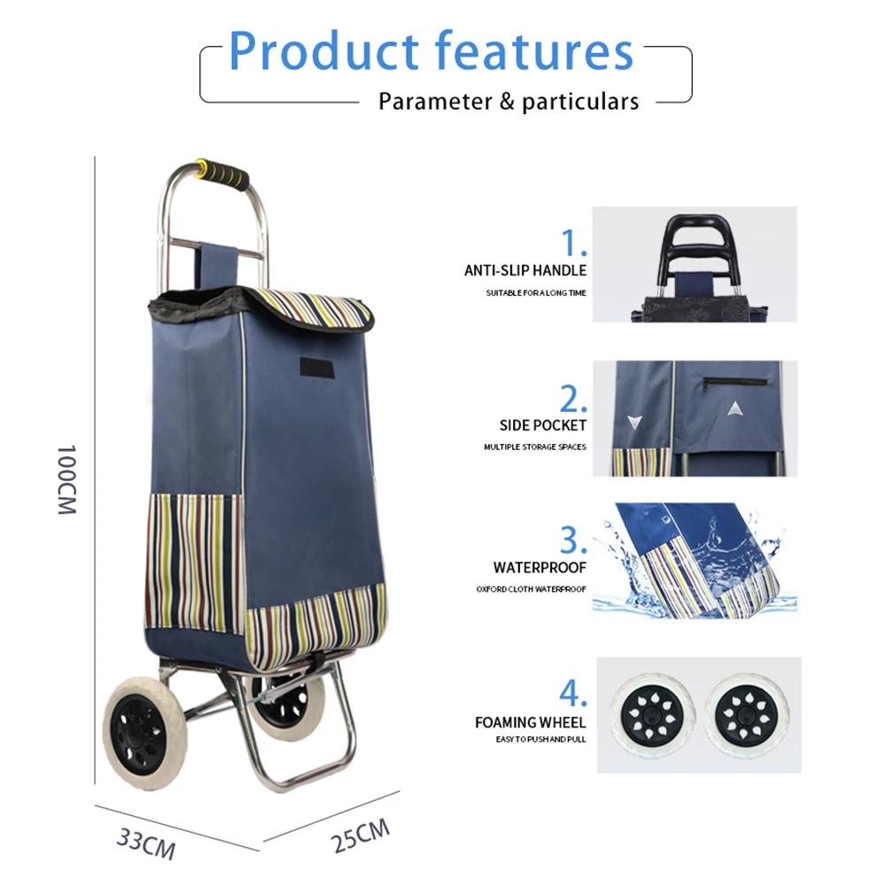 Hot seller shopping trolley bag with wheels shopping cart trolley bags shopping bag trolley