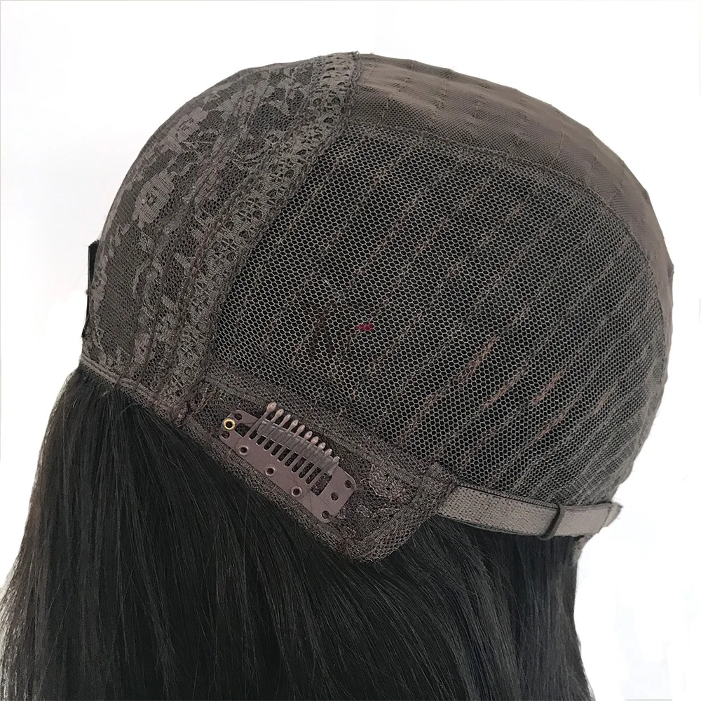 
Wholesale Top Grade 20 Inches Natural 4# Color European Hair Kosher Wigs With Deep Swiss Lace Ear To Ear 