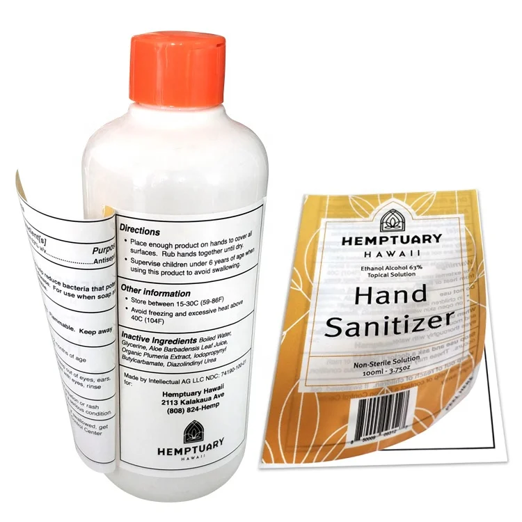 
Custom Printing Adhesive Paper Multi Layer Peel and Reveal Labels Large Bottle Stickers for Hand Sanitizer 