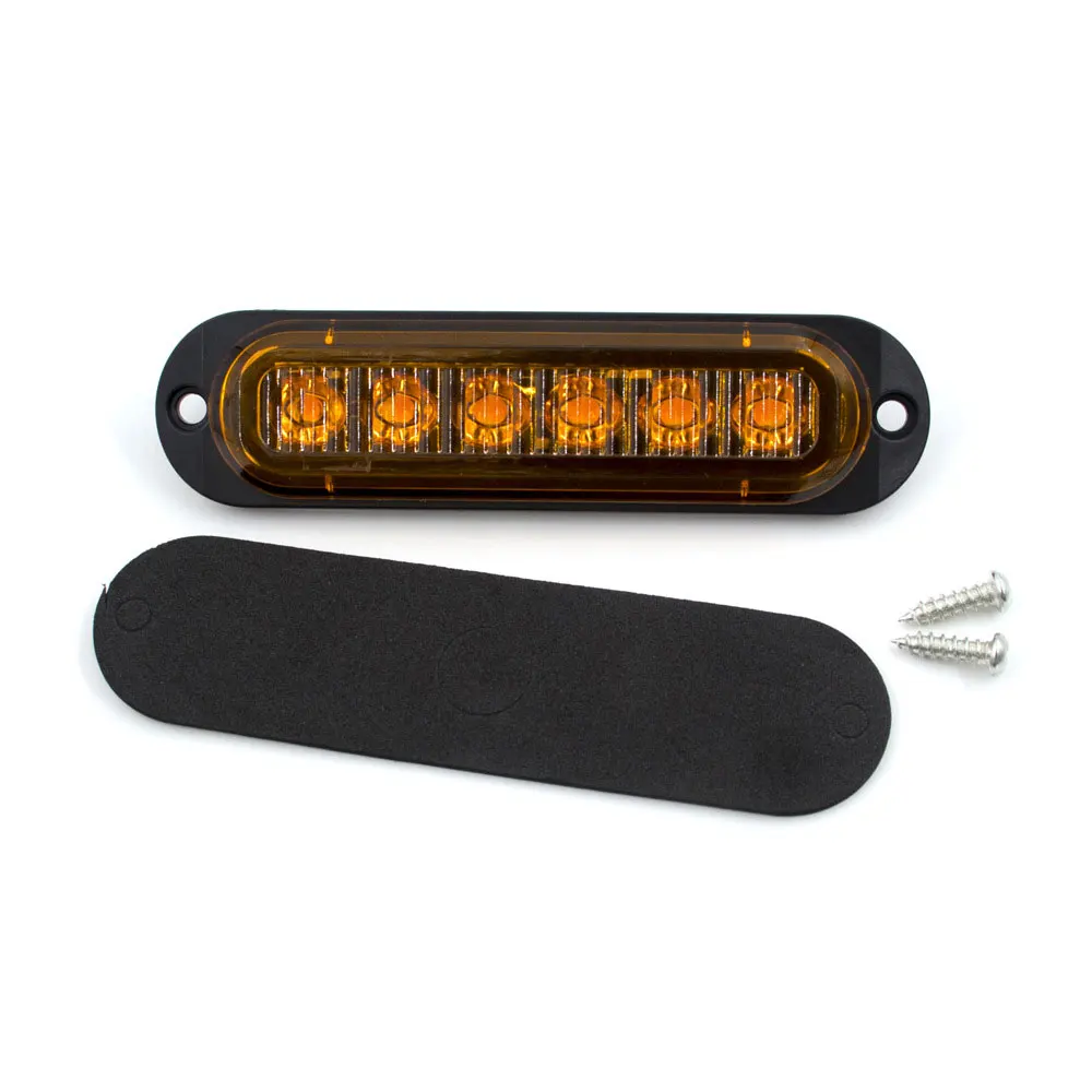 12V-24V Led Light Bar Amber Car Truck Side Marker Light Turn Light Bar Indicators Lamp Hazard Beacon Warning Lamp 6led