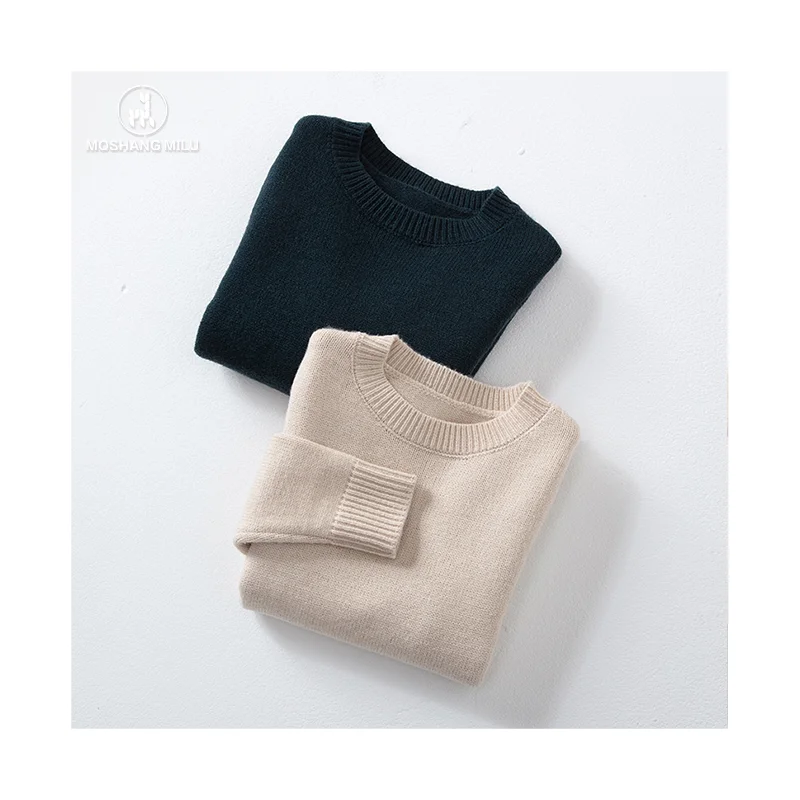 Autumn Winter Unisex Crew Neck Pull Pink 100% Cashmere Sweater Custom High Quality Kids Baby Boys Comfortable Knitted Sweater