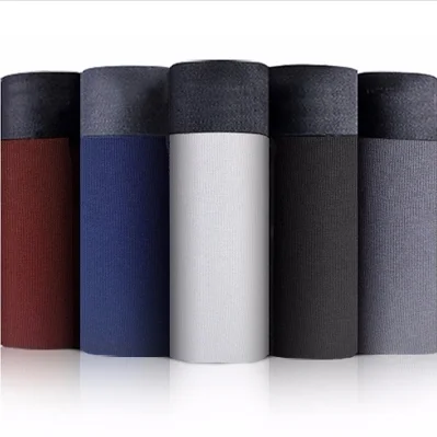 
Underwear factory custom men long boxer briefs male bamboo underwear elastic smooth logo band underwear for man 