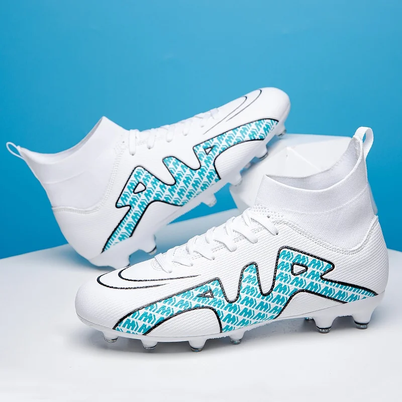 Factory assassin knitted soccer shoes boys girls long spikes broken armor design elementary school middle school turf training