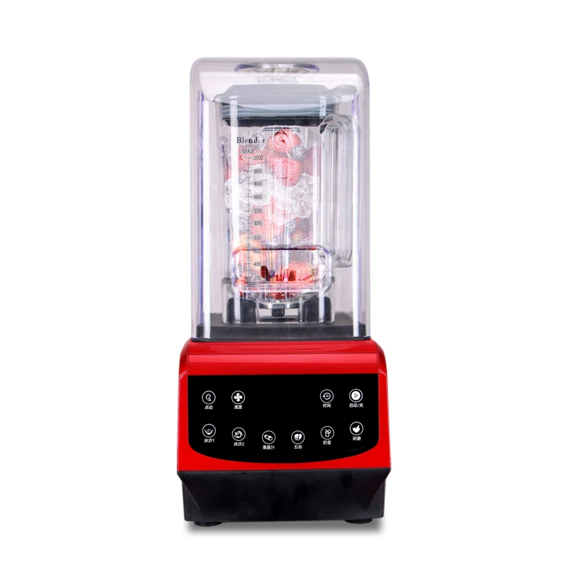 2200W  Commercial heavy duty Blender And Mixer Orange Fruit Juicer Smoothie blender machine With Sound Enclosure