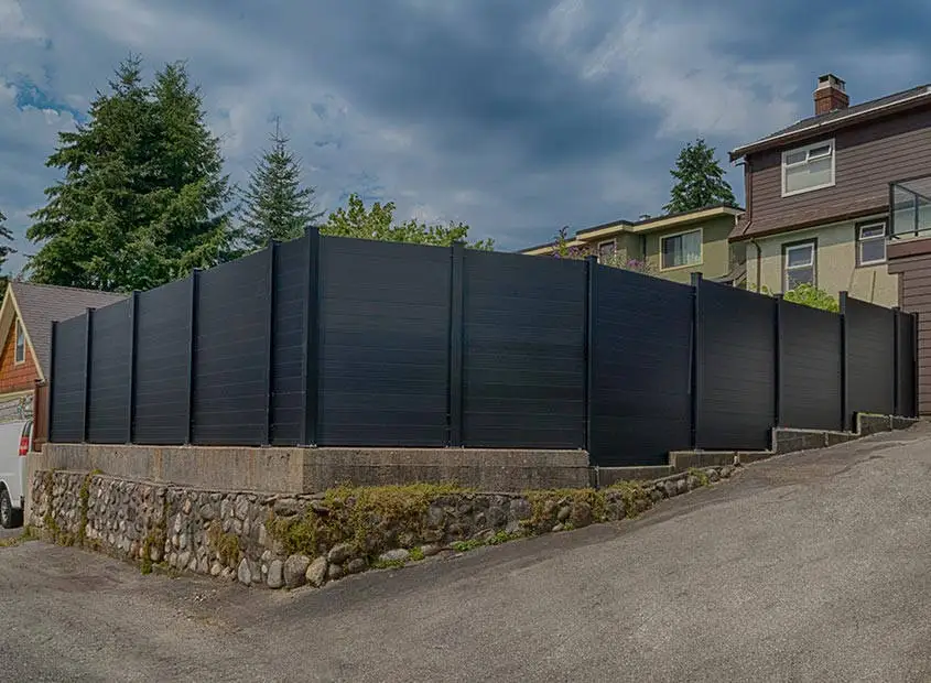 GUOYAO 6063 Modern design modular fence aluminum metal horizontal yard privacy slat fence panels outdoor garden fence