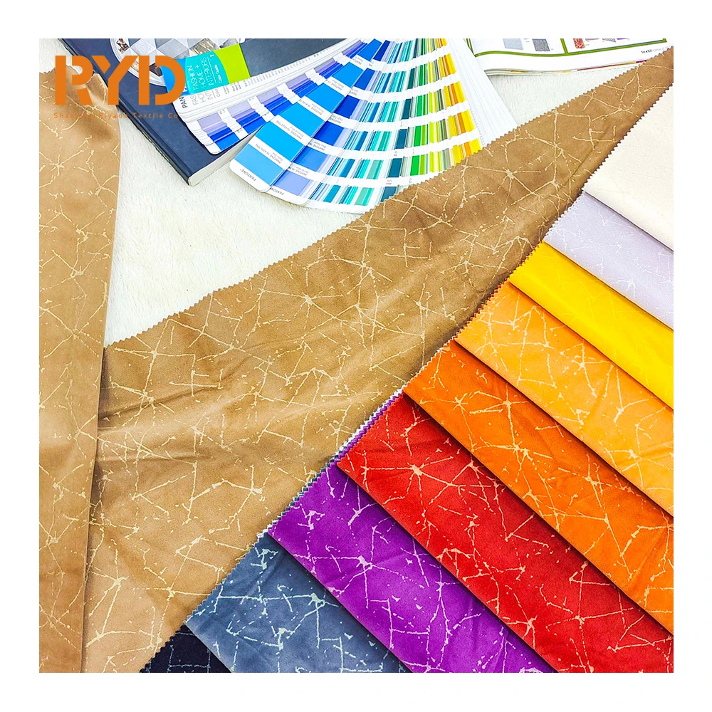 2022 upholstery 100%polyester Sofa Fabric Mosha Velvet Dyed Glue Emboss