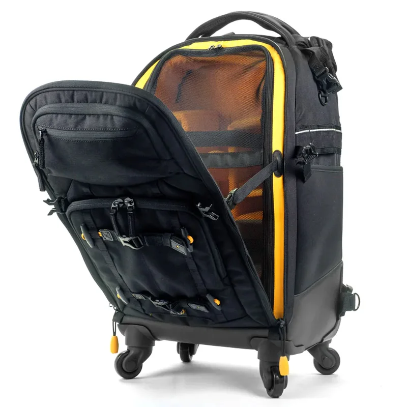 larger camera roller bag 4 wheeled backpack camera bag photography trolley case