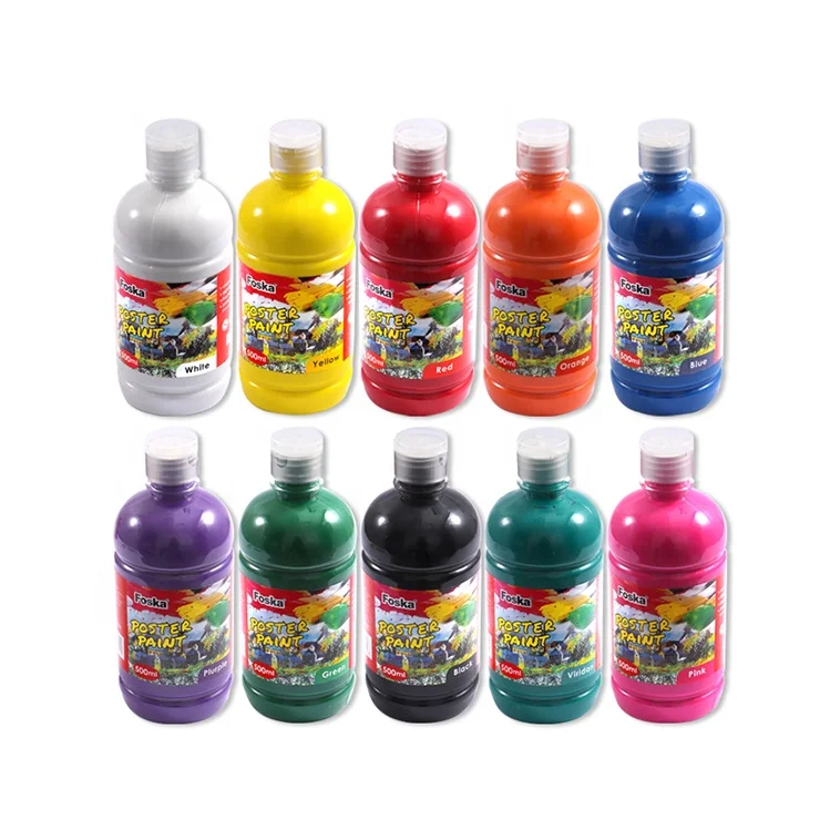 FOSKA Permanent Paint Set Kid-safe Transparent and Squeezable Bottle Children Craft Paint for Poster with Factory Price