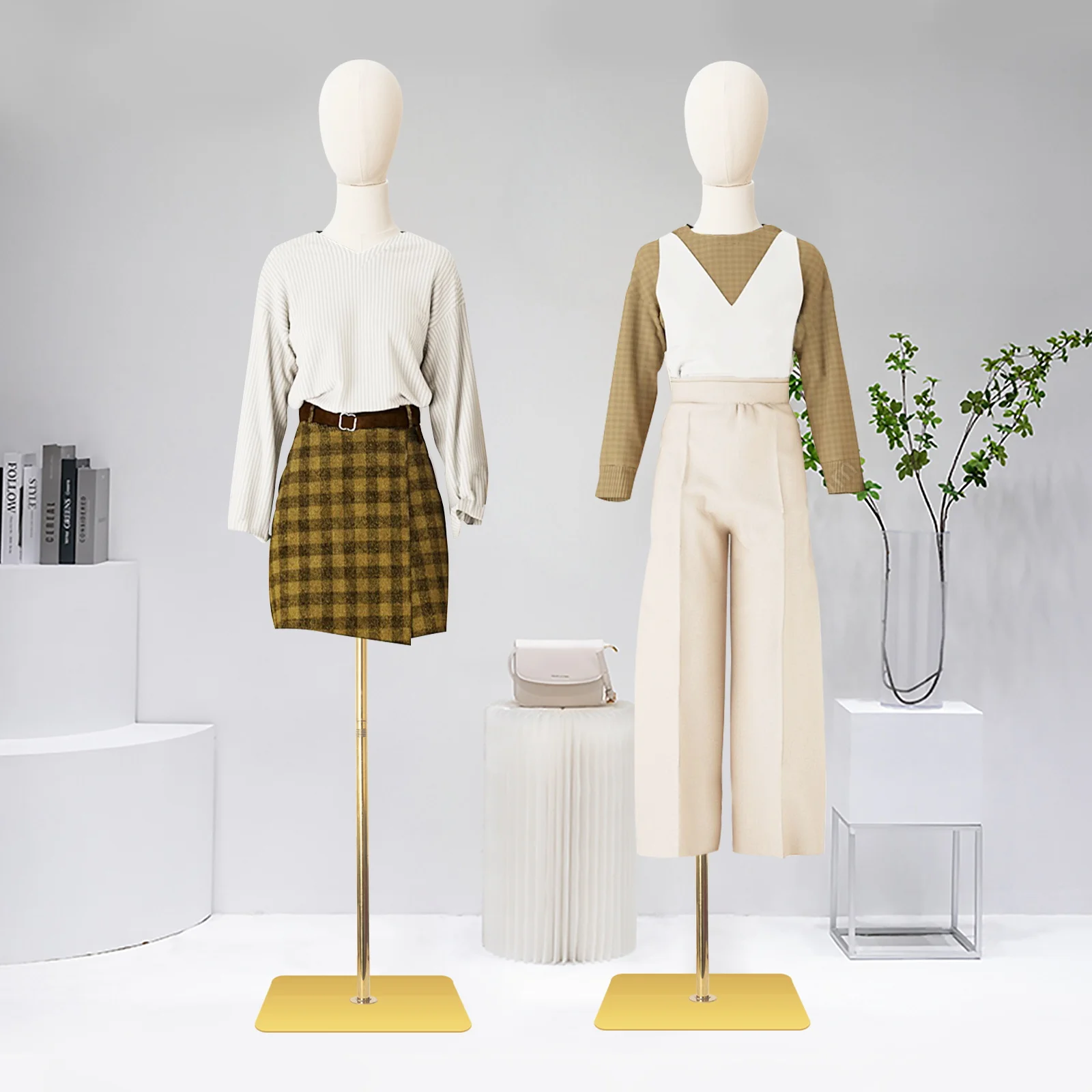 Female Mannequin Torso Dress Forms for Sewing Manicanequin Body Gold  Stand Detachable Head for Clothing Dress Jewelry