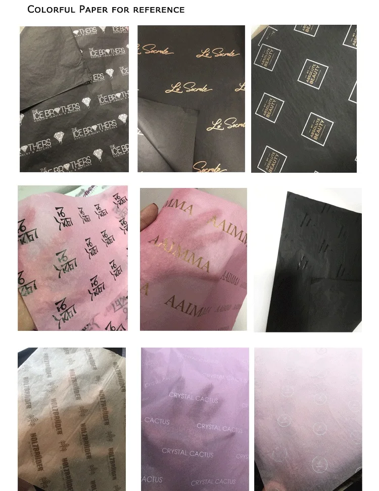  High Quality Packaging Black Logo Printing 17g White Shoes Tissue Paper