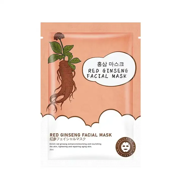 Private Label Beauty Plant  Mascarillasl Facial Mask Paper Sheet Korean Skin Care Moisturizing Red Ginseng  Face Masks