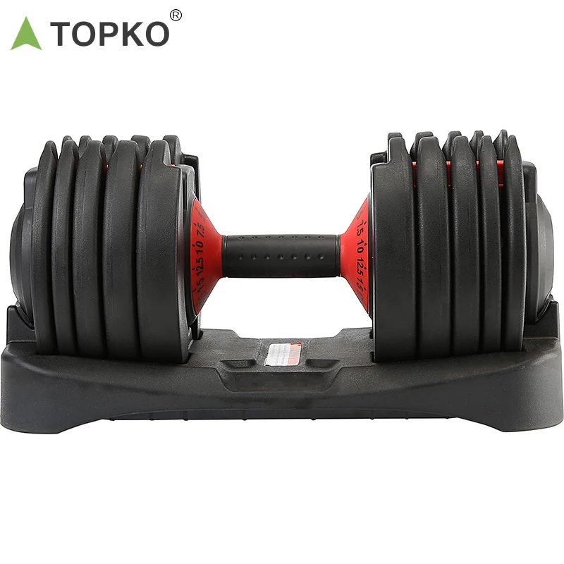 TOPKO New Design Gym Home Fitness Commercial 24KG 52lb Adjustable Dumbbell Set