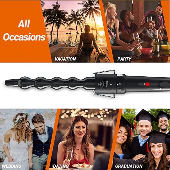 Hair Curler Ceramic Ionic LCD Curling Iron Hair Waver Hair Styling Tools