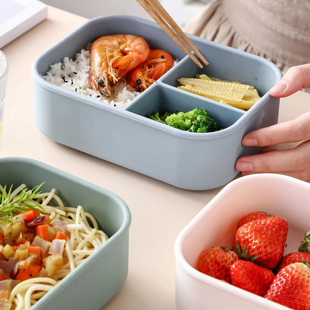 silicone bento box with lid for school kids lunch box dabba Food storage container bento