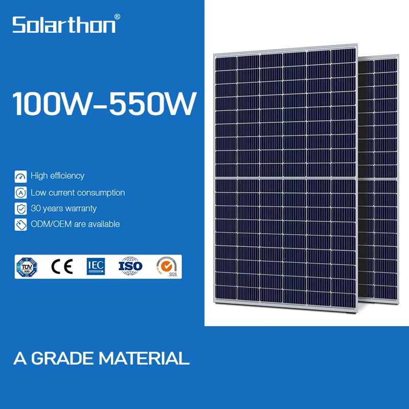 Solarthon Solar 240W 300W 350W 420W 550 Watts N-type PV Modules Photovoltaic Mono Solar Panels From China