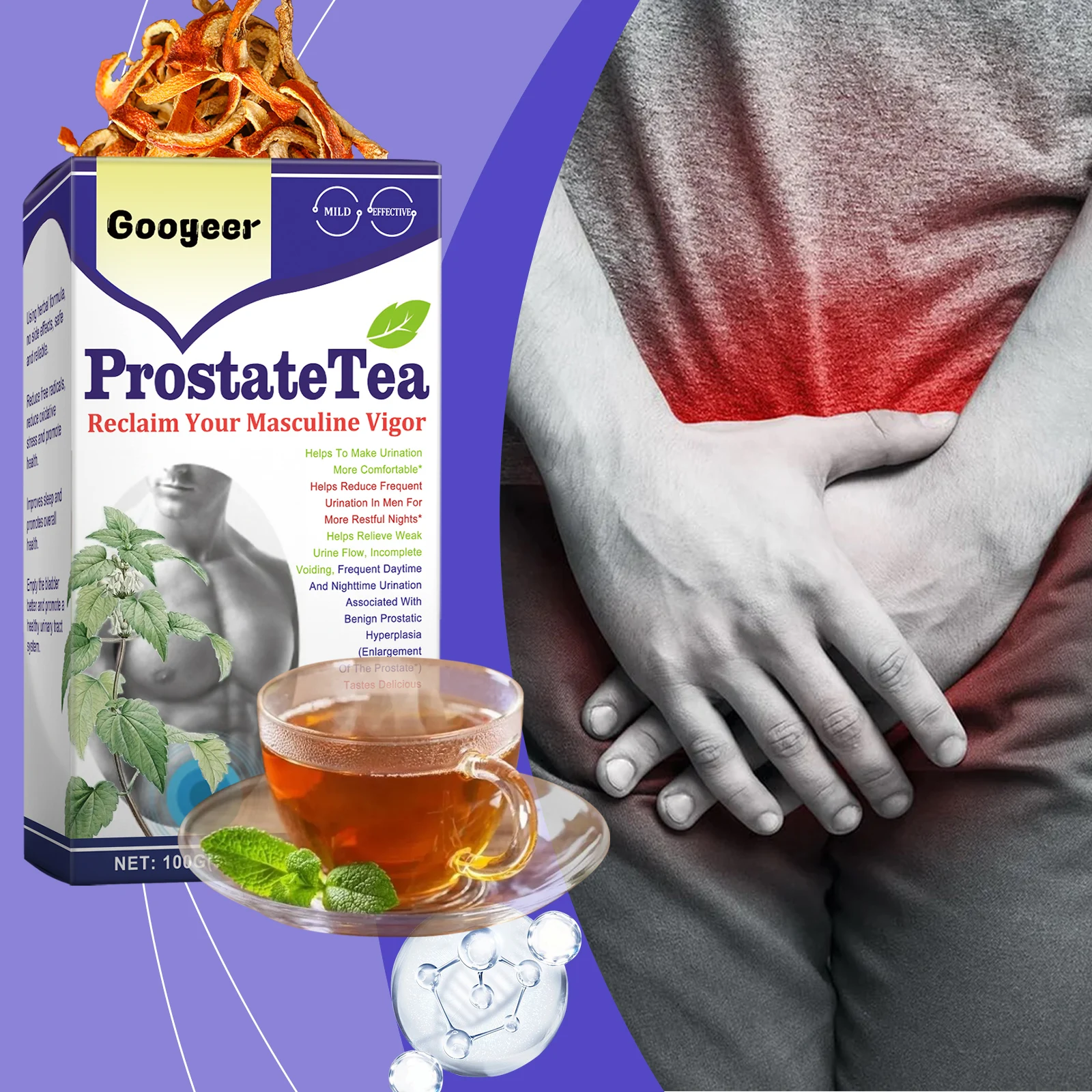 Men Prostate Tea Herbal Detox Vegan Dietary Supplement Organic boost Energy Healthy Natural Chinese Herb