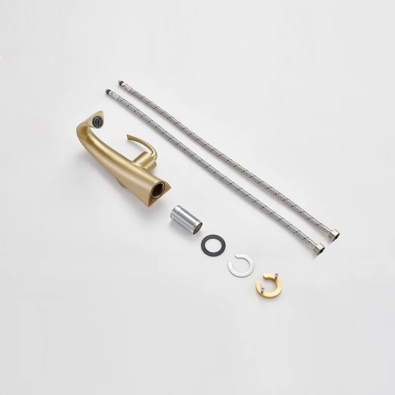 New Fashion Brushed Gold Home Bathroom Faucet Wash Basin Faucet