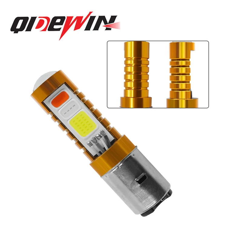 led Lens White Blue red Hi Lo Lamp Scooter Accessories Fog Lights 12V BA15D BA20D H6M 3Colors COB LED Motorcycle Headlight Bulbs