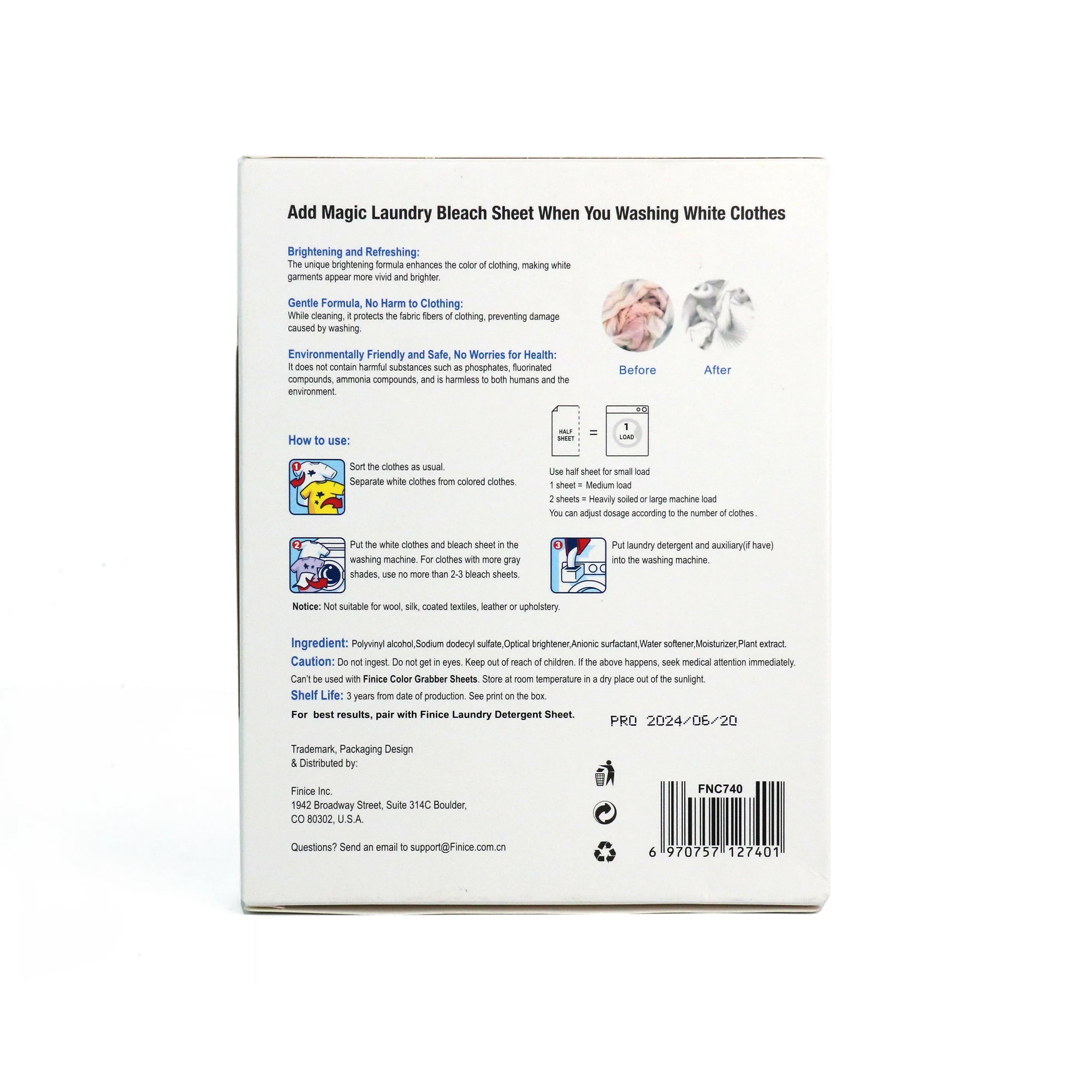 Laundry bleach sheet two in one bleach detergent box laundry detergent  Sheets