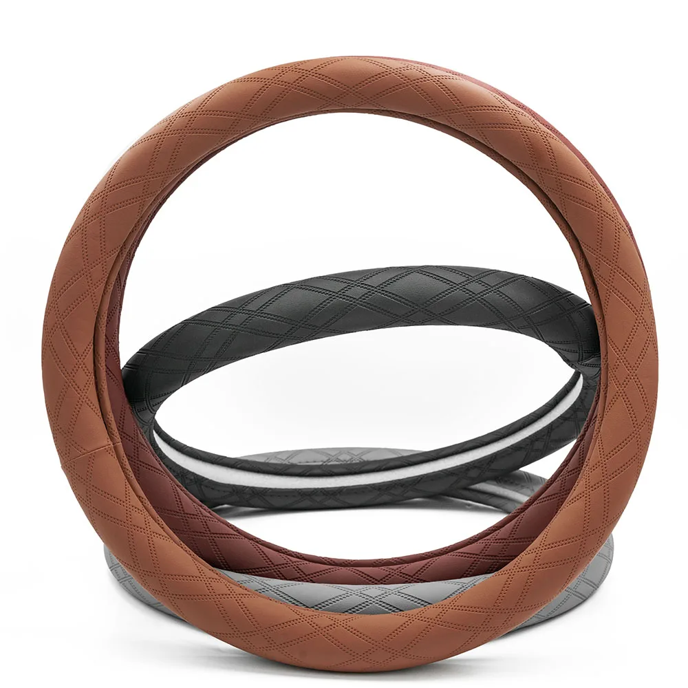 Microfiber Leather Steering Wheel Covers Universal 15 inch