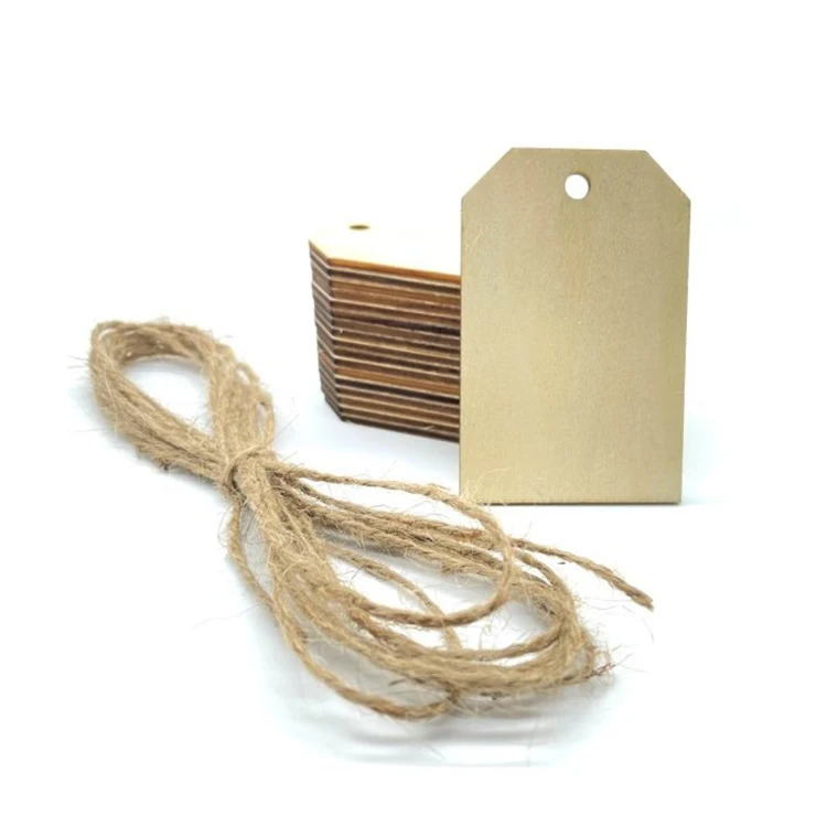 Wholesale Cheap Plywood Laser Engraved Luggage Tag Unfinished Wooden Gift Tag Special Natural Wood Thanks Card