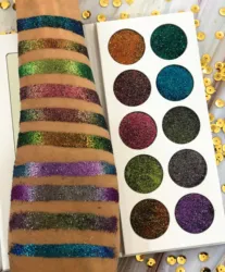Chameleon makeup cosmetics custom duochrome loose glitter pigmented private label eyeshadow palette