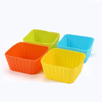 Custom LOGO Silicone Cupcake Liners Reusable Baking Cups Nonstick Easy Clean Leaf Square Multi Shapes Pastry Muffin Molds