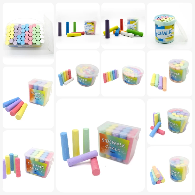 New design best selling Colorful non toxic Rectangle Sidewalk Chalk for kids school tools chalk