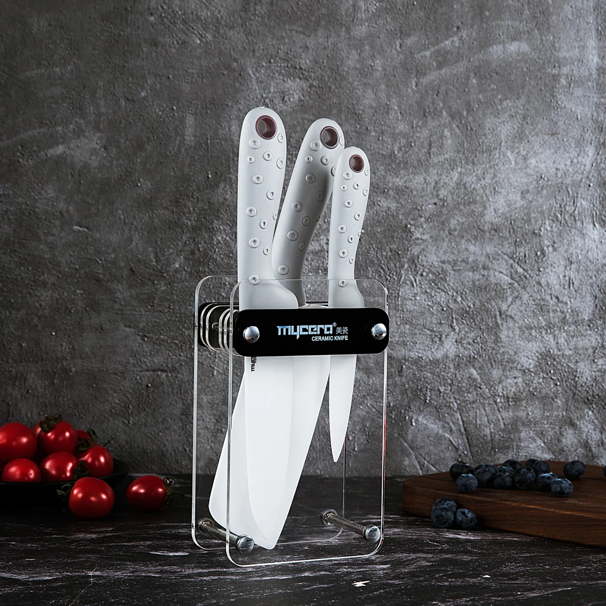 Kitchen Colored Handle Best Ceramic Cutlery Knife Set with Block