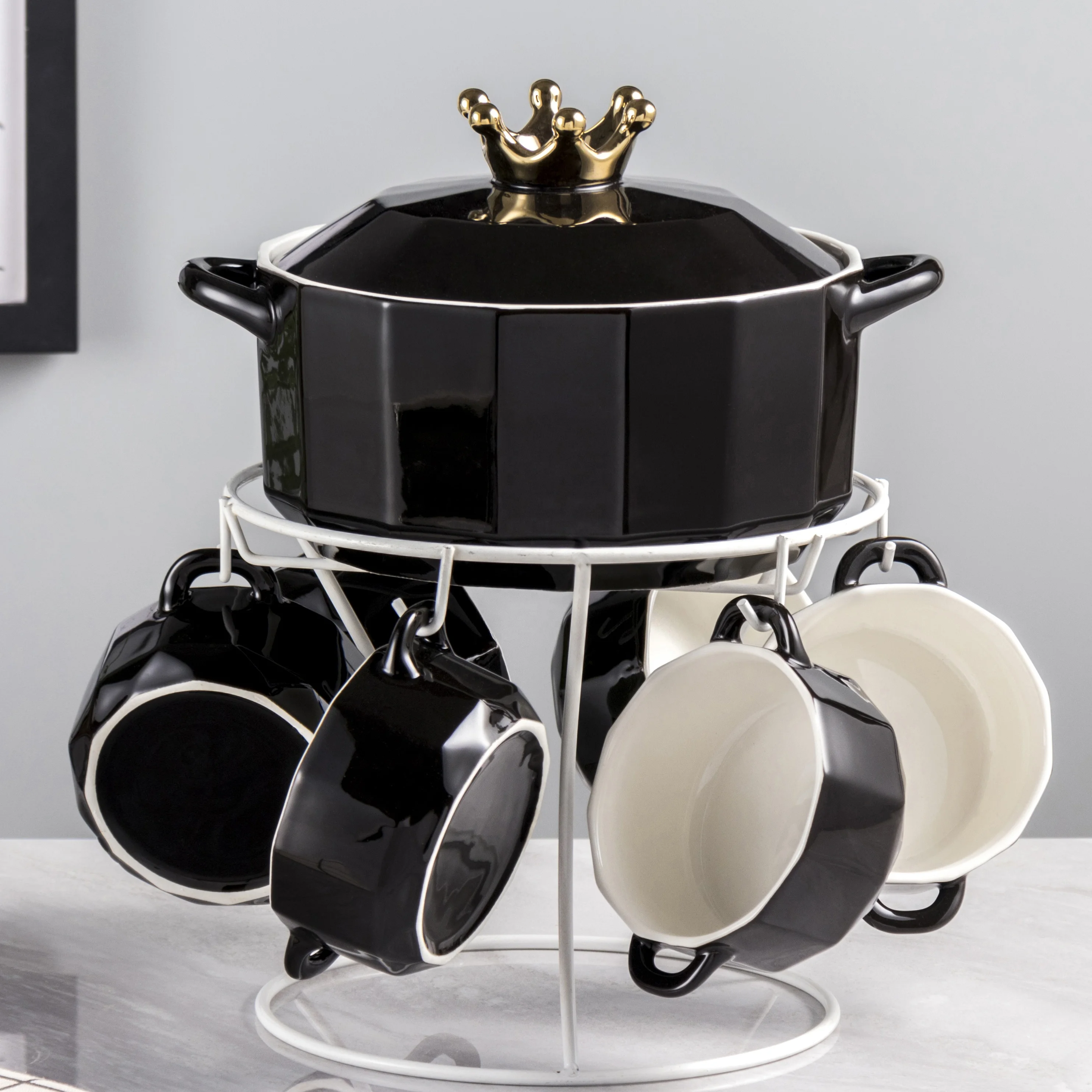 Hot Sale Food Safe Dinner Set Wholesale Home Use Kitchen Tableware Ceramic Soup Tureen Soup Pot With Bowl Set