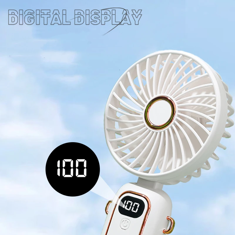 Promotion Battery Operated Personalized Decorative Hand Held Folding Fans Type C Portable Rechargeable Foldable Pocket Mini Fan