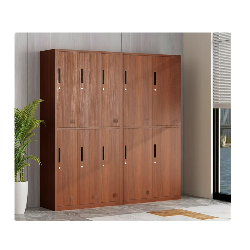Wholesale Manufacturer Custom Modern Heat Transfer Armario Closet Wood Grain Transfer metal wardrobe