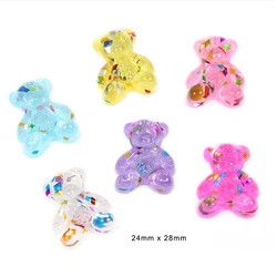 Crafts Bear Cabochons hot sale colorful flatback bear cabochons for keychain ResinResin Crafts