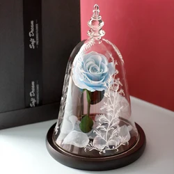 Tiktok hot selling dry flowers preserved flower decoration eternal rose preserved rose in glass dome