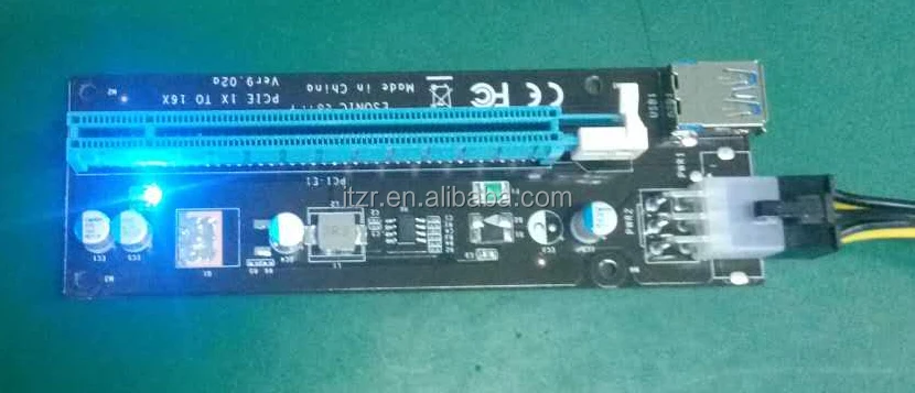 Последний 9th поколения версия 9.02A переходная карта pci-e 1x 16x со световым индикатором
