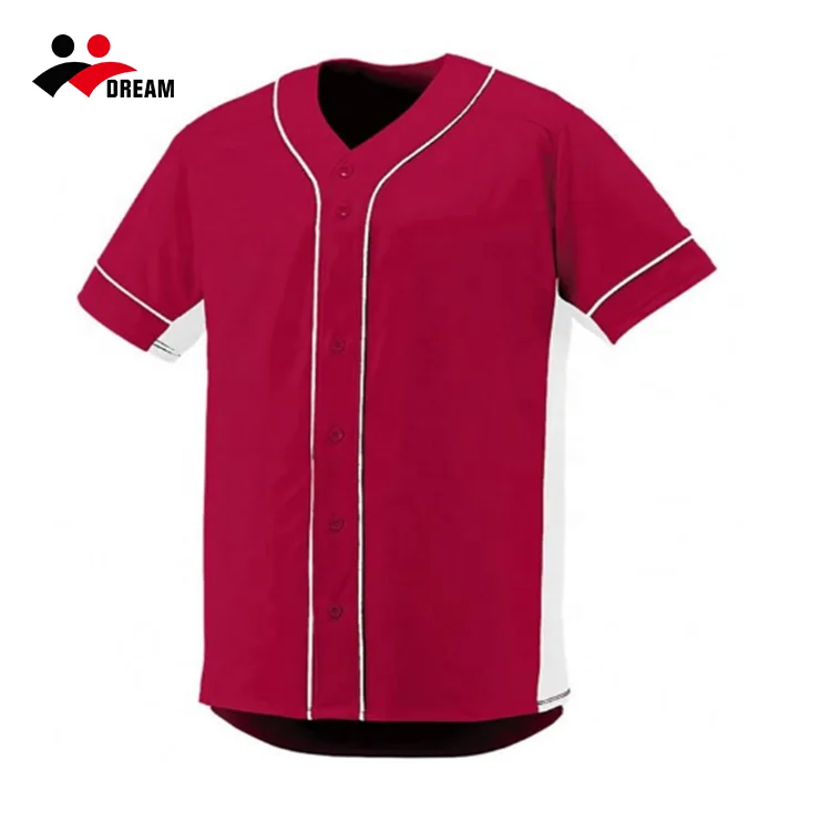 Orange Full Button Down  Baseball Jersey Uniform Sublimated Quick Dry Baseball Training Wear for men