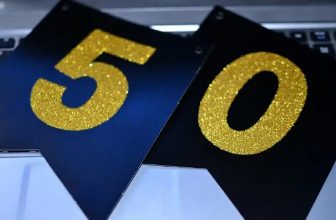 
Cheers to 30 40 50 Years Gold Glitter Banner For Adult Birthday Party Decorations 