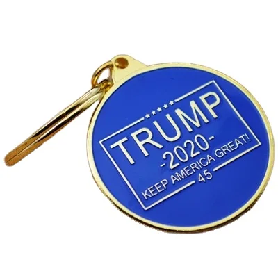 Дешевле цена оптовой продажи Дональд Трамп металический брелок для ключей с пустые металлические Squeeze какашки Squeeze кляп подарок цепочка для ключей