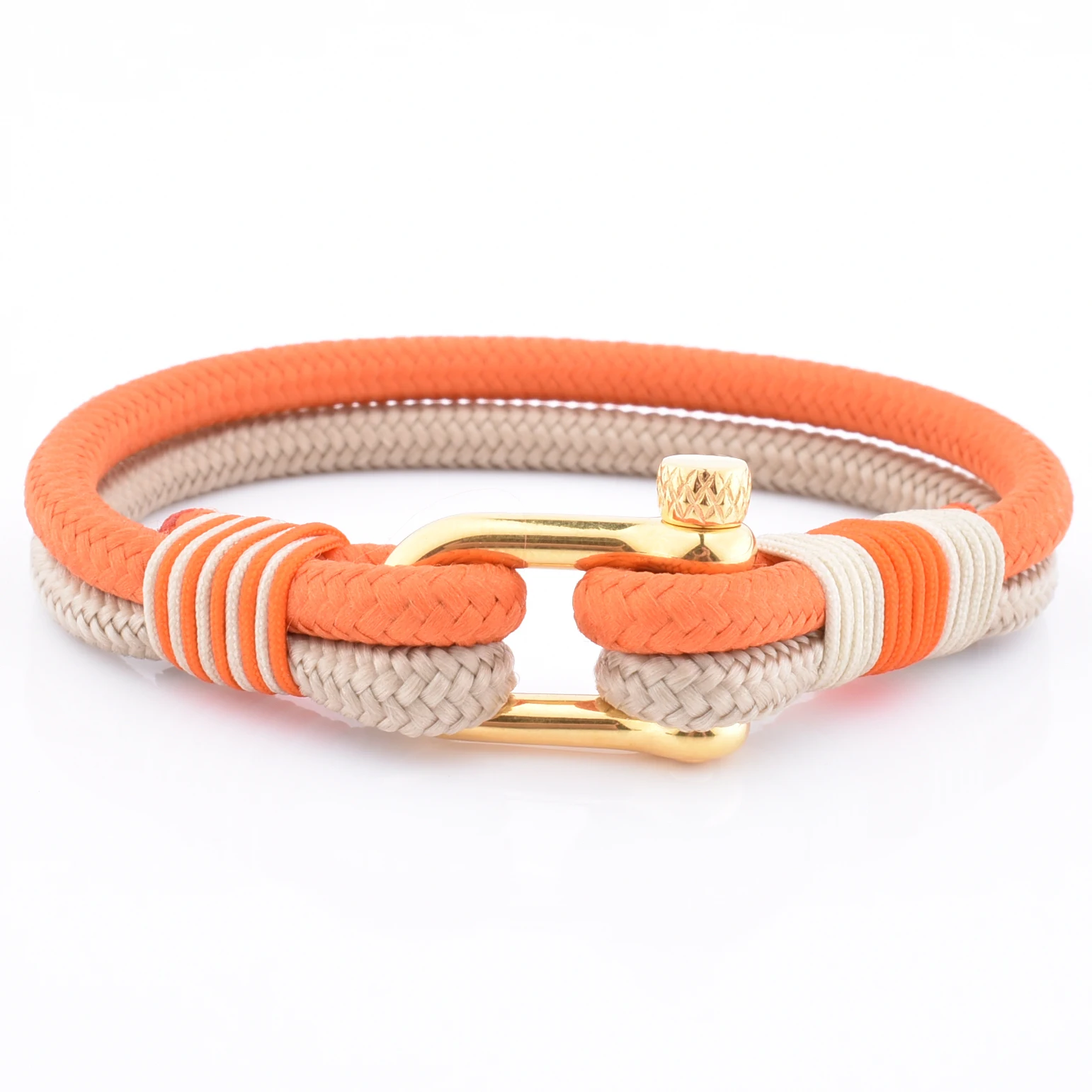 OEM fashion jewelry bracelet factory direct cheap price double layer rope bracelet with stainless steel shackle