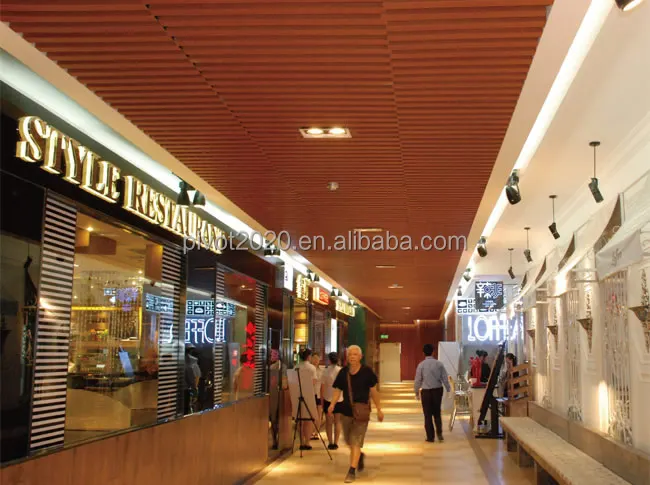 Wooden metal ceiling