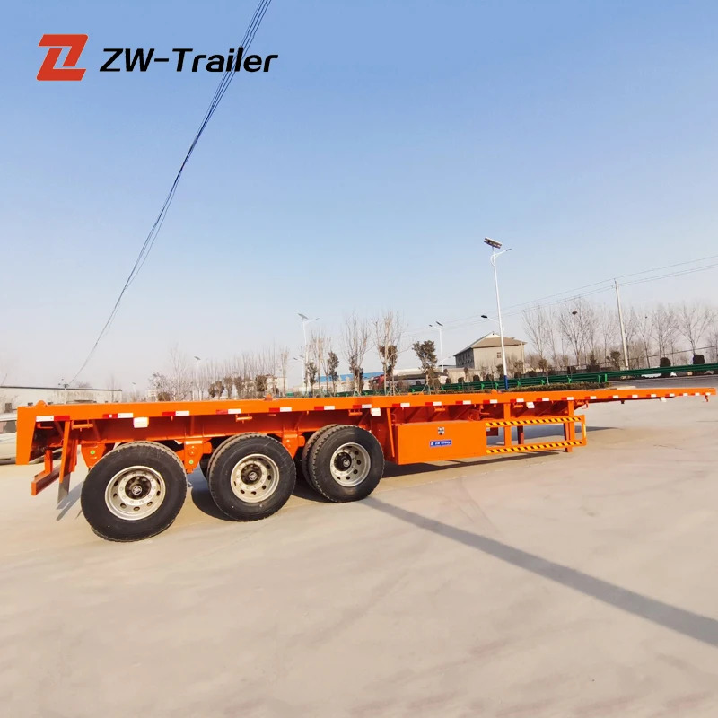 ZW Group 4-Axle 70ton Shipping Container Semi Trailer flatbed semi trailer for Saudi Arabia