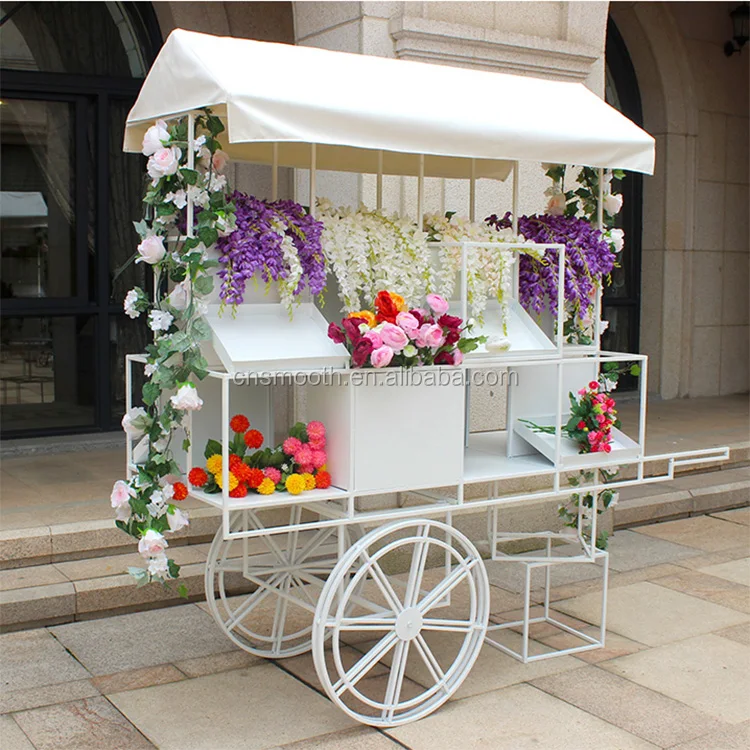 Custom Candy Cart Display Dessert Flower Cart For Wedding Cake Candy flower decoration